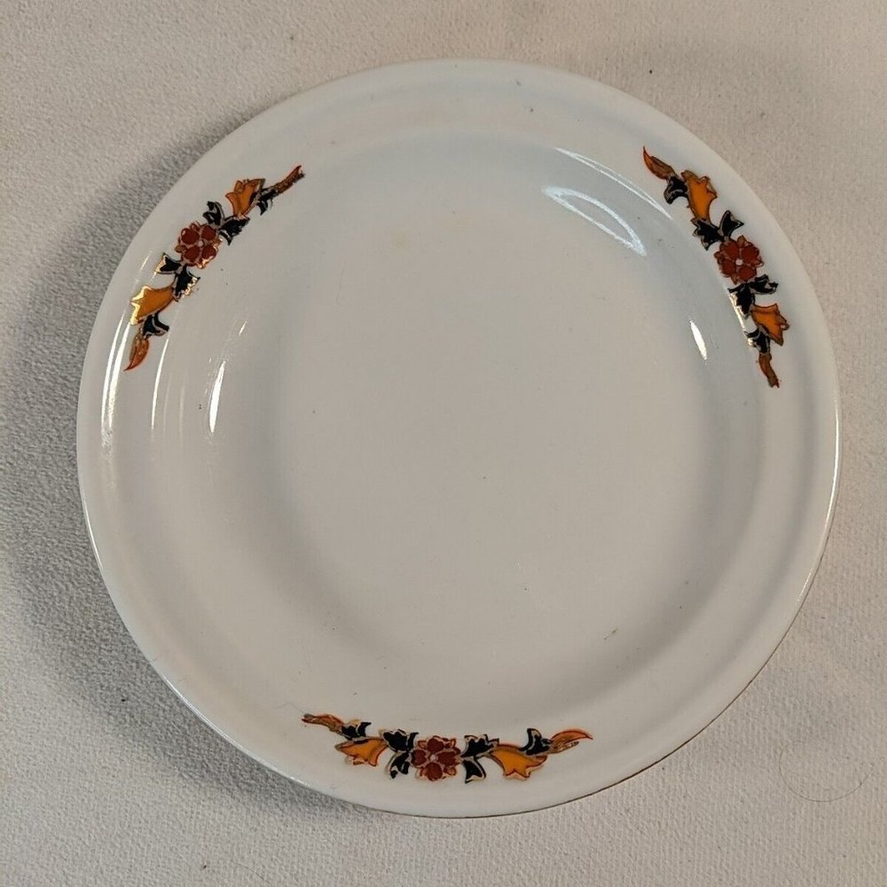 Famille Rose Medallion Plate Saucer POISON NOT FOOD Floral Gold Vintage China